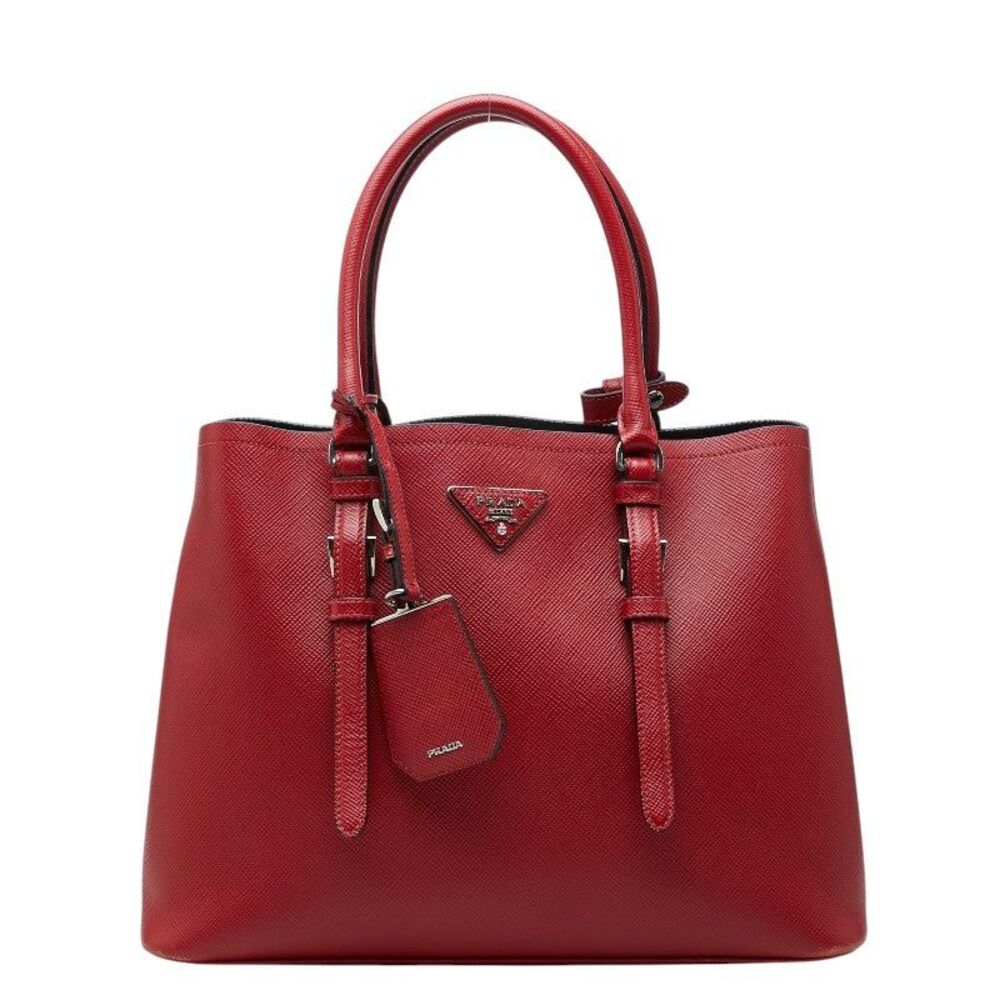 Prada Saffiano Triangle Logo Tote